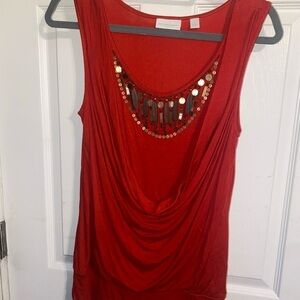New York‎ & Co. City Stretch Red Blouse Top Women’s Small Sleeveless